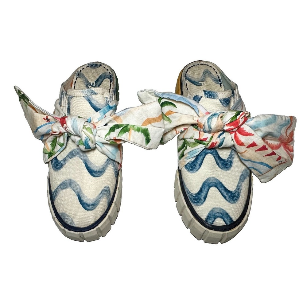 Farm Rio Women's US 8‎ EU 39 Copacabana Mule Sneakers Shoes Floral Bow Canvas